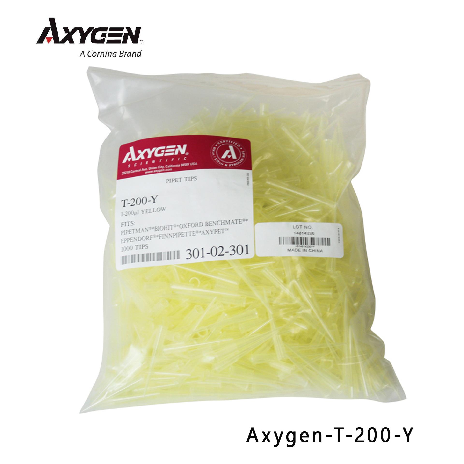 爱思进Axygen T-200-Y 200ul黄吸头 无热原 1000支/包
