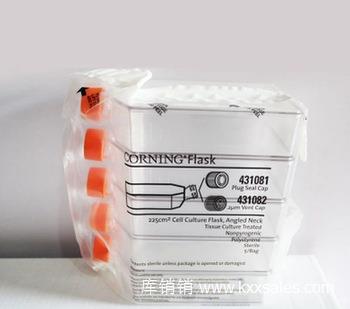 康宁Corning® 225cm2正方透气盖斜口细胞培养瓶实验室耗材 透气盖 PS材质 灭菌袋装 431082